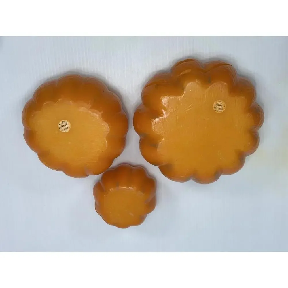 3 VTG Wax Jack o lantern Halloween Pumpkin Luminary‎ Electric Tea Light Holder